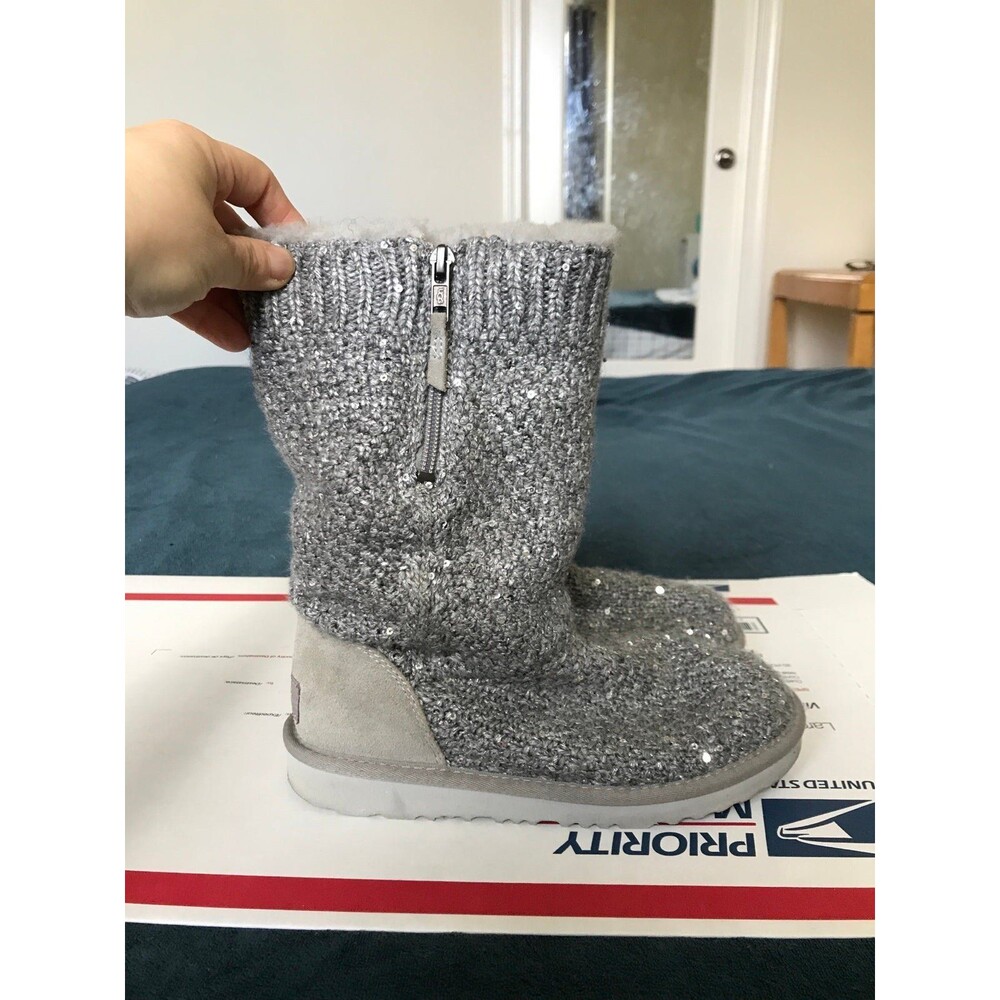 UGG Australia gray kids Sequin Boots 1104669K size 3 eu35